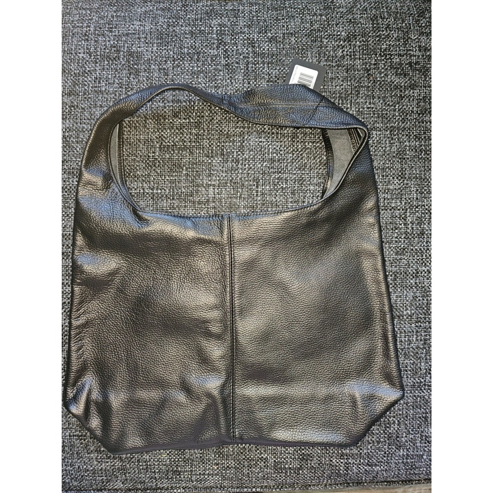 Takeasy Calf Leather Hobo Bag Womens Large Black NEW Made in Italy 011943